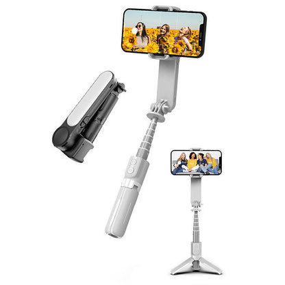 L09 Handheld Gimbal Stabilizer bluetooth Mobile Phone Holder Foldable Selfie Stick with Tripod Adjustable Filling Light