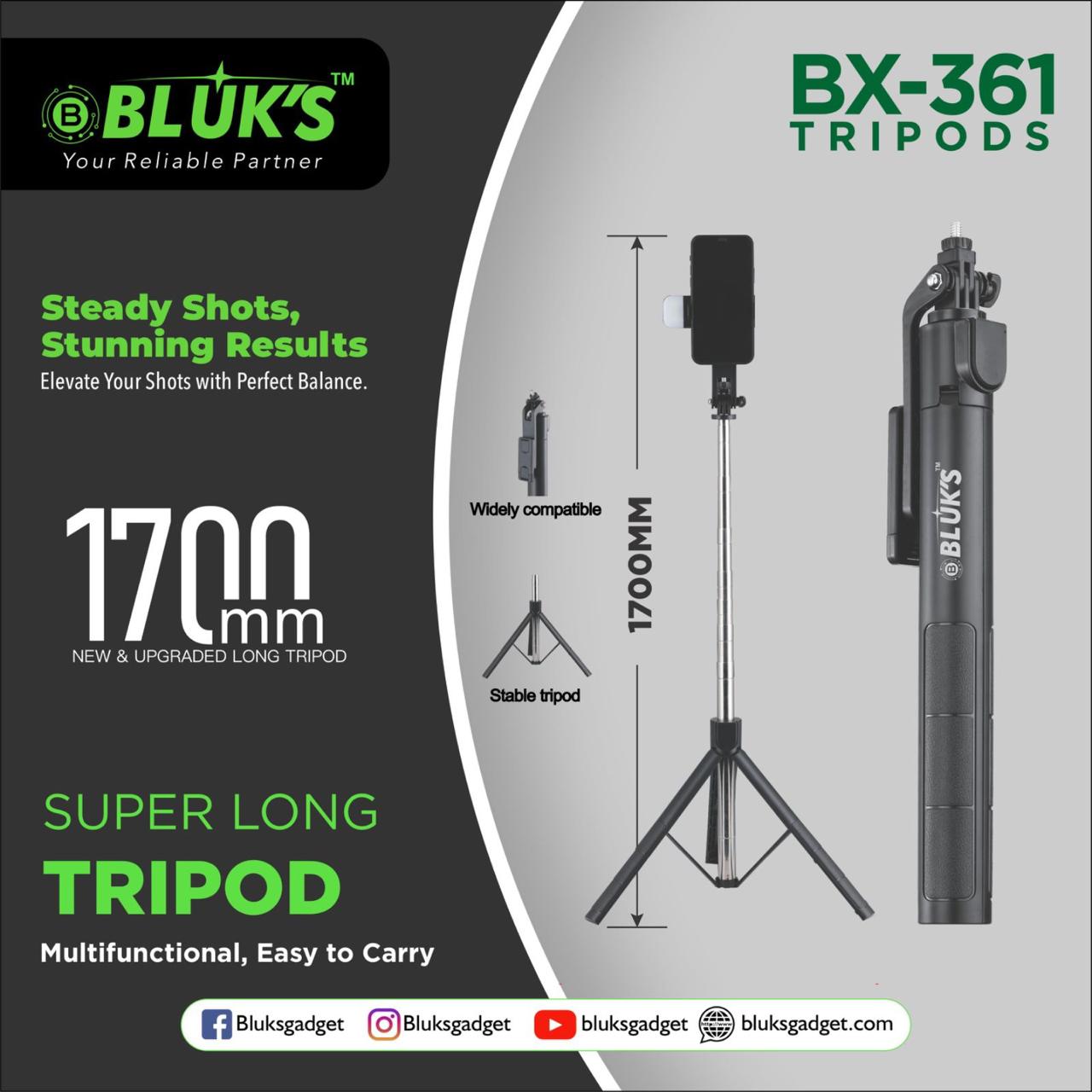 TRIPODS BX-361 (1 YEAR WARRANTY)