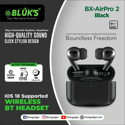 AIRPODS PRO 2 BLACK ENC  (1 YEAR WARRANTY)