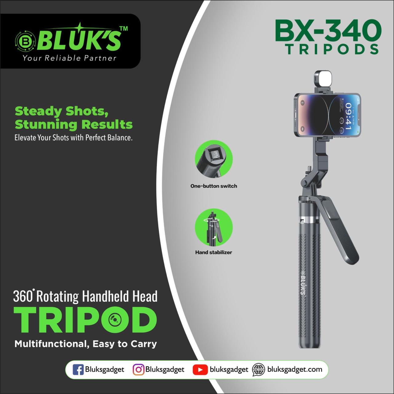 TRIPODS BX-340 (1 YEAR WARRANTY)